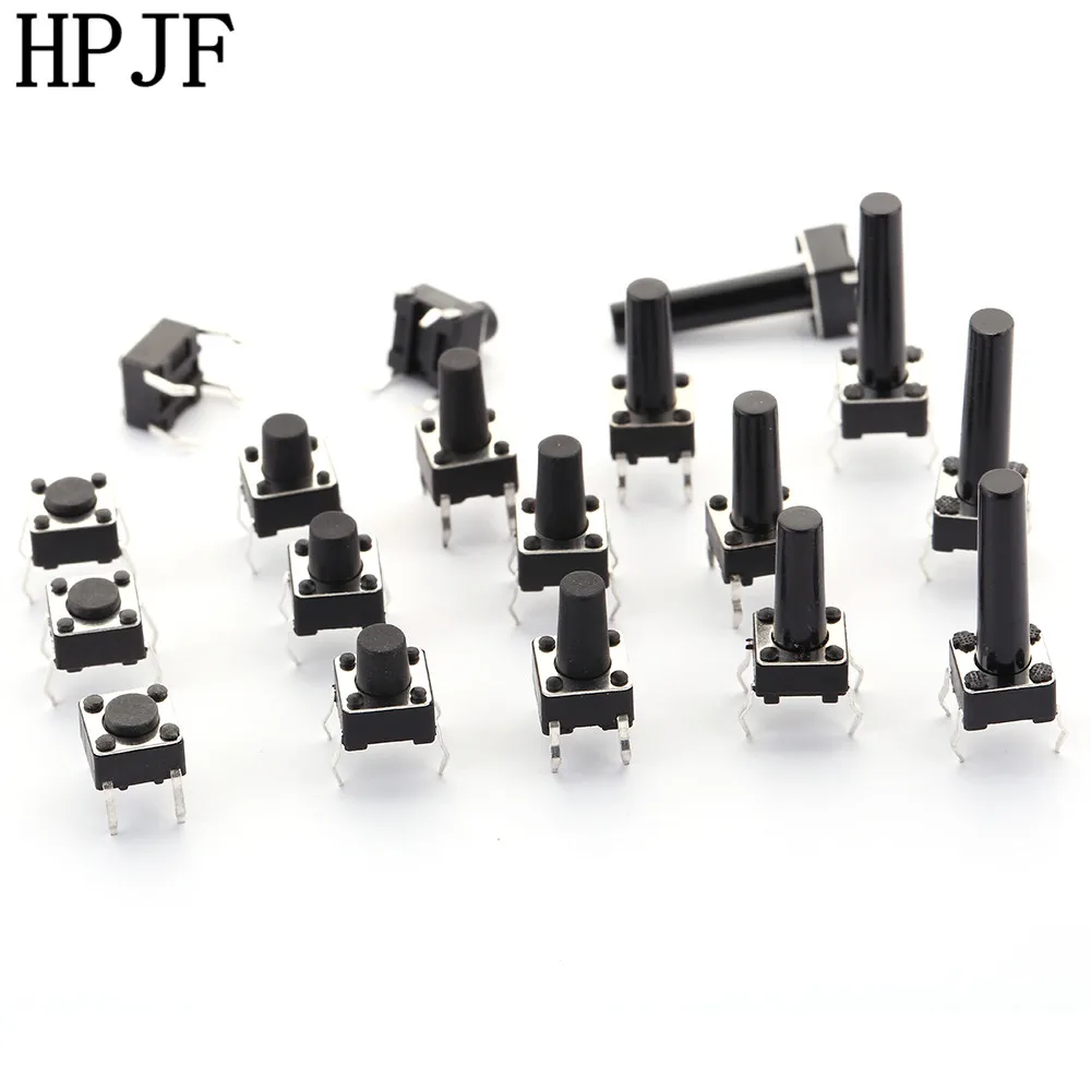 

6x6xL=4.3/5/6/7/7.5/8/8.5/9/10/11/12/13/14/15/16/17/18/19/20/21mm High 4Pin DIP Tactile Tact Push Button Micro Switch Self Reset