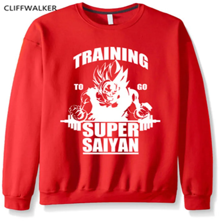 Для мужчин флис Супер Saiyan толстовка бренд Забавный О образным вырезом Новый