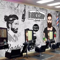 custom mural wallpaper trend handsome cement wall beauty salon barber shop background wall