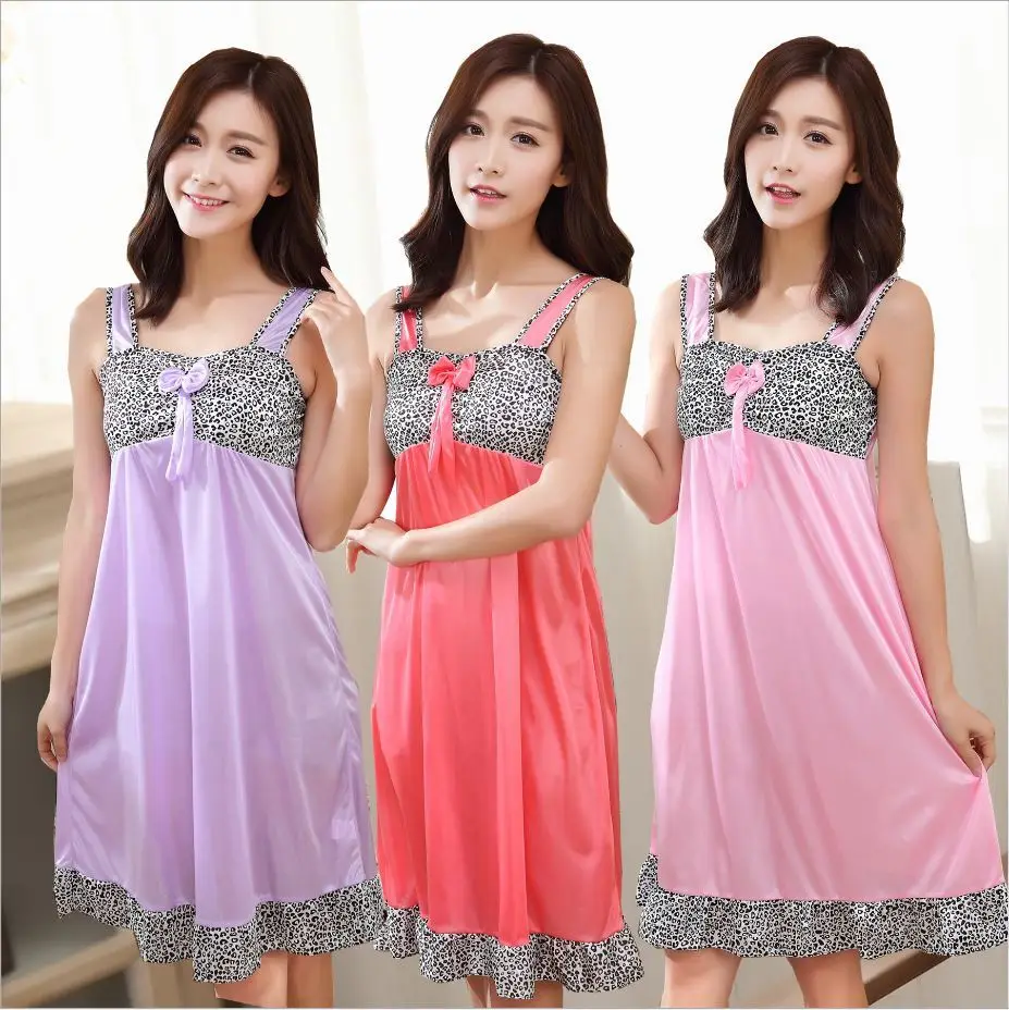 Оптовая Летний Новый Женщины Сексуальное Лоскутная пижамы носить свободные шелк