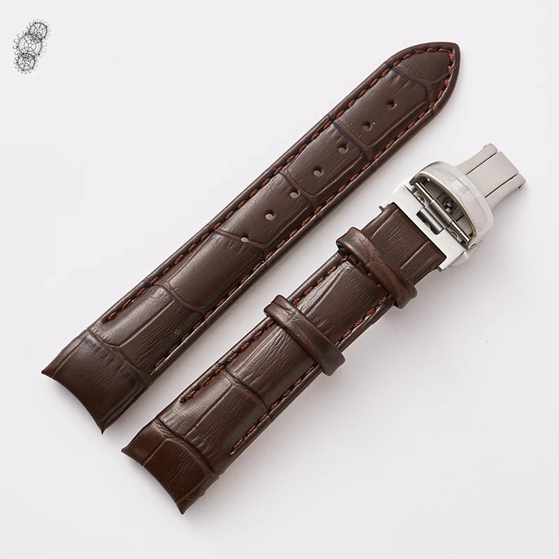 Загнутый ремешок из натуральной кожи для часов TISSOT 1853 T035 Кутюрье браслет на