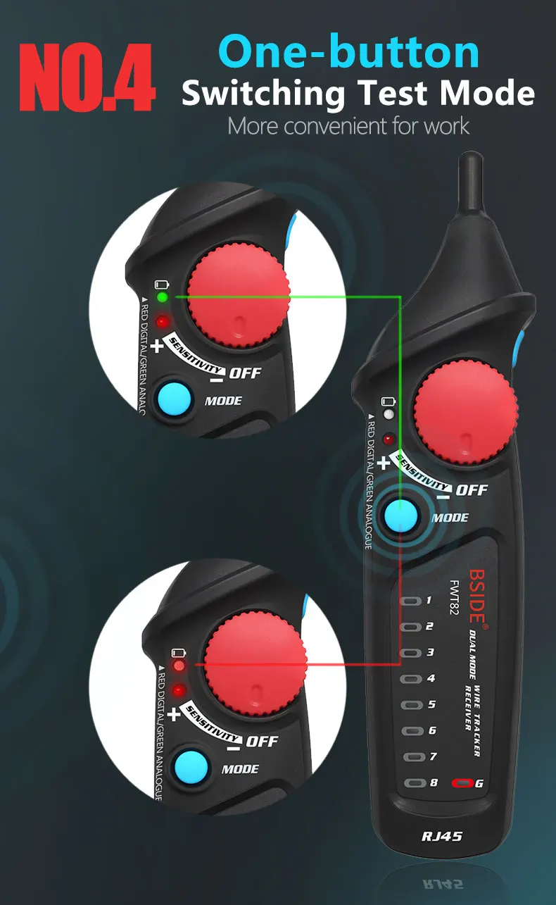 Двойной режим сетевой кабель трекер BSIDE FWT82 RJ45 RJ11 телефонный провод тонер Ethernet LAN Tracer анализатор детектор линия искатель
