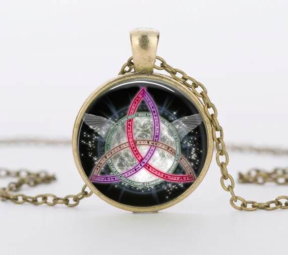 Модный фиолетовый пентаграмма Wicca колдовство Япония кулон ожерелье ювелирные изделия скрытый Шарм ожерелья - Окраска металла: bronze