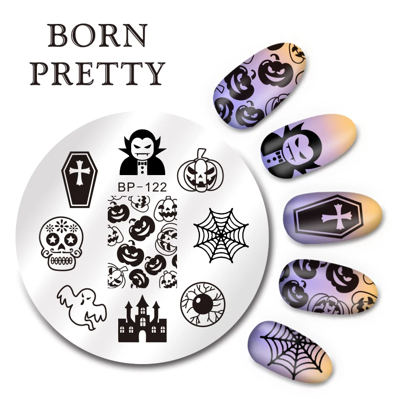 BORN PRETTY 1 шт. Хэллоуин серия празднование ногтей штамповка пластины Маникюр штамп шаблон пластина с изображениями для нейл-арта