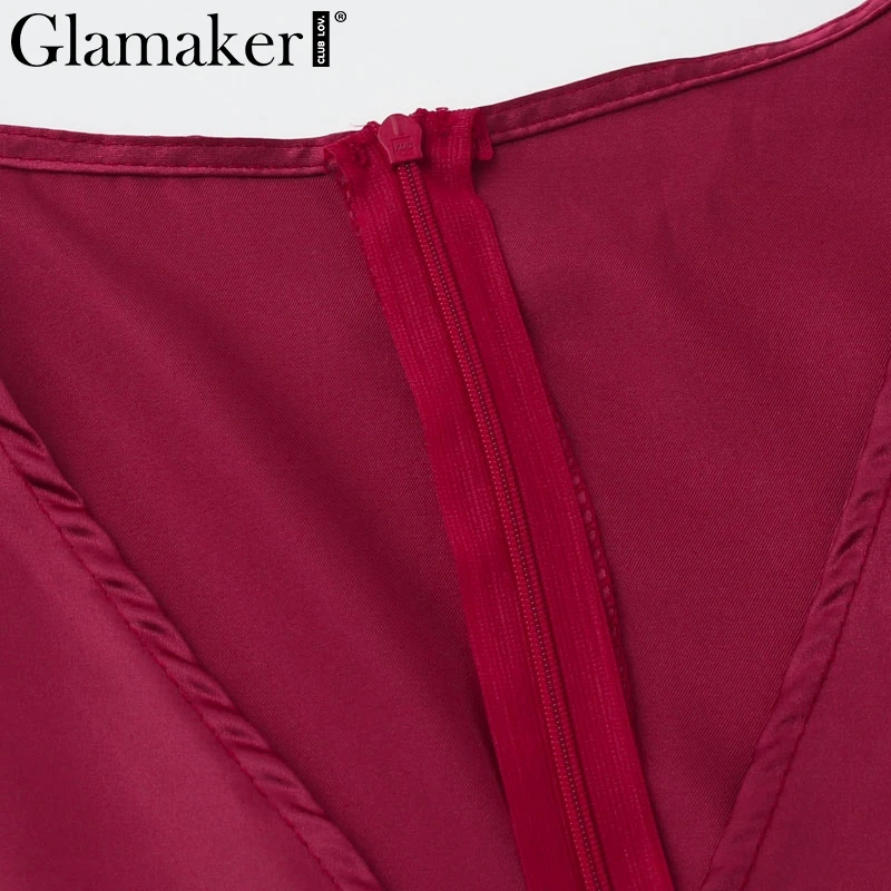 Женское платье с длинным рукавом Glamaker винтажное средней длины на шнурках