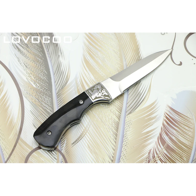 LOVOCOO Bone Soul 440C стальное лезвие каучуковая рукоятка Флиппер Складной нож Открытый
