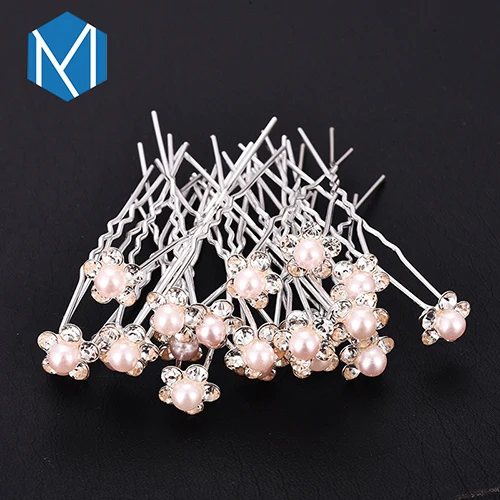FJ0167D M MISM 20 шт. Новое поступление Изящные жемчужные элегантные свадебные аксессуары для волос высокое качество женские свадебные блестящие заколки для волос с кристаллами - Окраска металла: FJ0167D