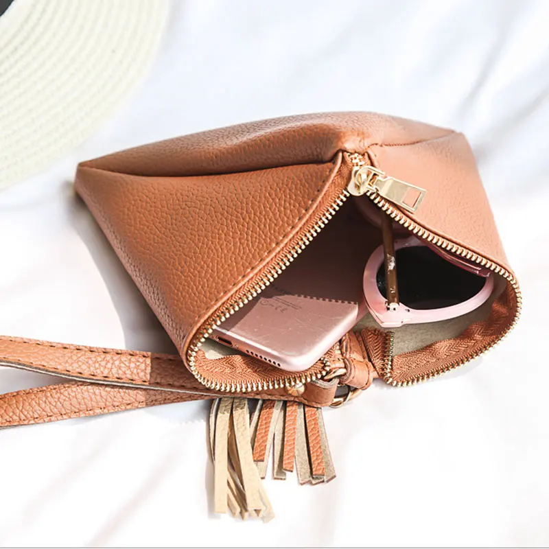 Новинка 2019 модные женские клатчи Сумка с кисточками женская маленькая