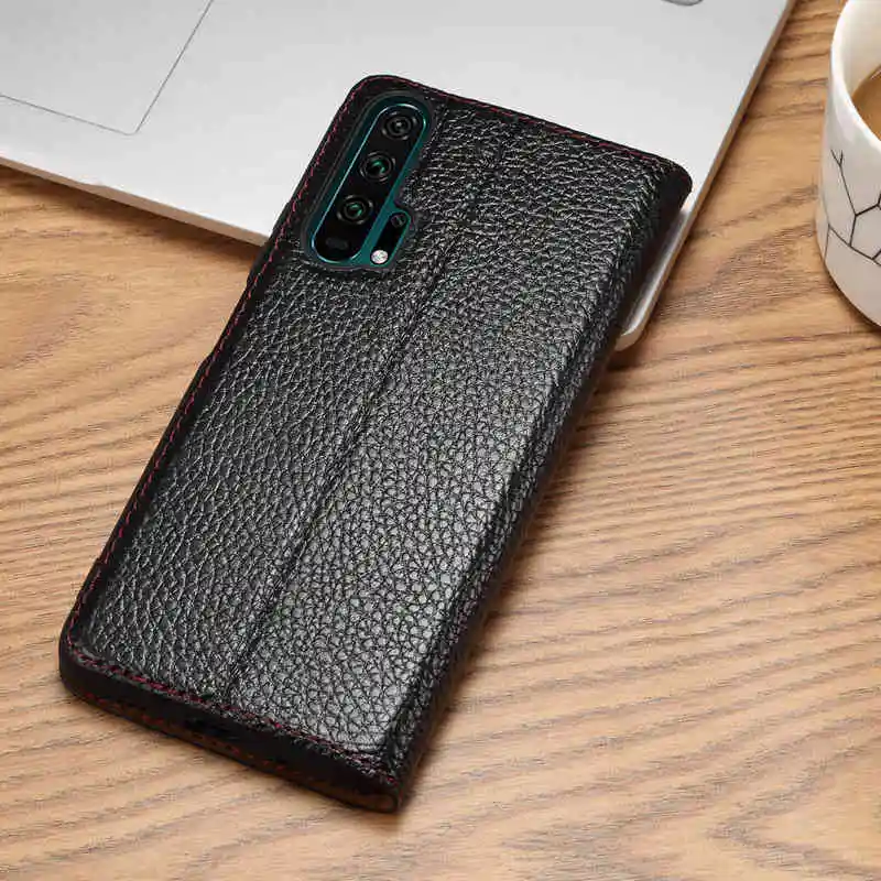Чехол из натуральной кожи для huawei Honor 20 Pro, Магнитный чехол для huawei Honor 20 20Pro, чехол Fundas, окно с окном для просмотра