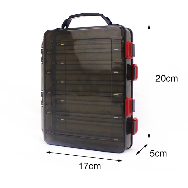

20 x 17 x 5cm Double Side Fishing Lure Box with Air Hole for Hard Lures Shrimp Bait Storage Multi-function Protable Tackle Box