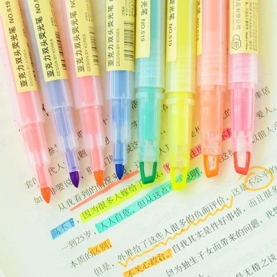 

Candy colors double toe Highlighter Color marker pen set 10pcs free shipping