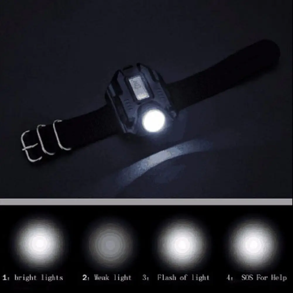 Новинка 2019 LED наручные часы фонарик Фонарь XPE R2 USB Перезаряжаемый тактический