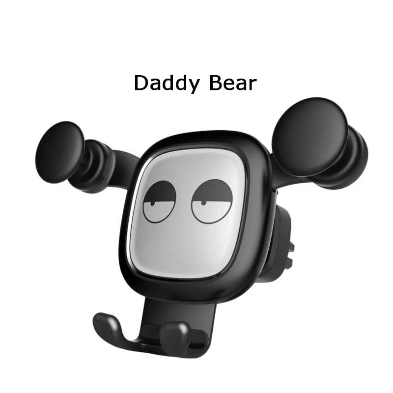 Daddy Bear Медведь автомобильные аксессуары Кондиционер Выход гравитационный держатель телефона орнамент оснащение салона машины поддержка мобильного телефона - Название цвета: Daddy Bear
