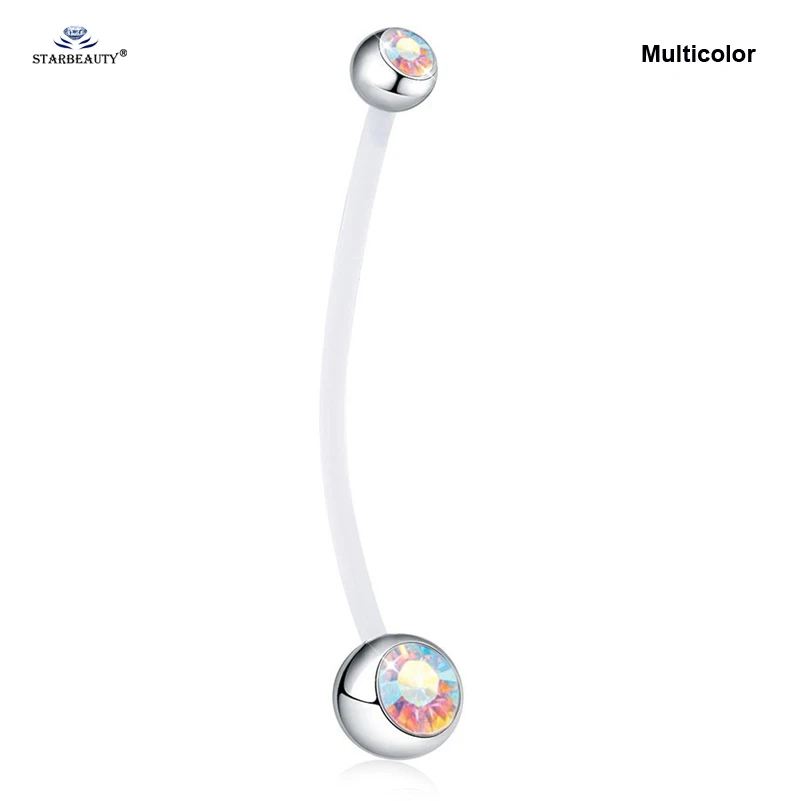 1 шт. яркие камень мягкий бар длинные руки промышленные пирсинг спираль для