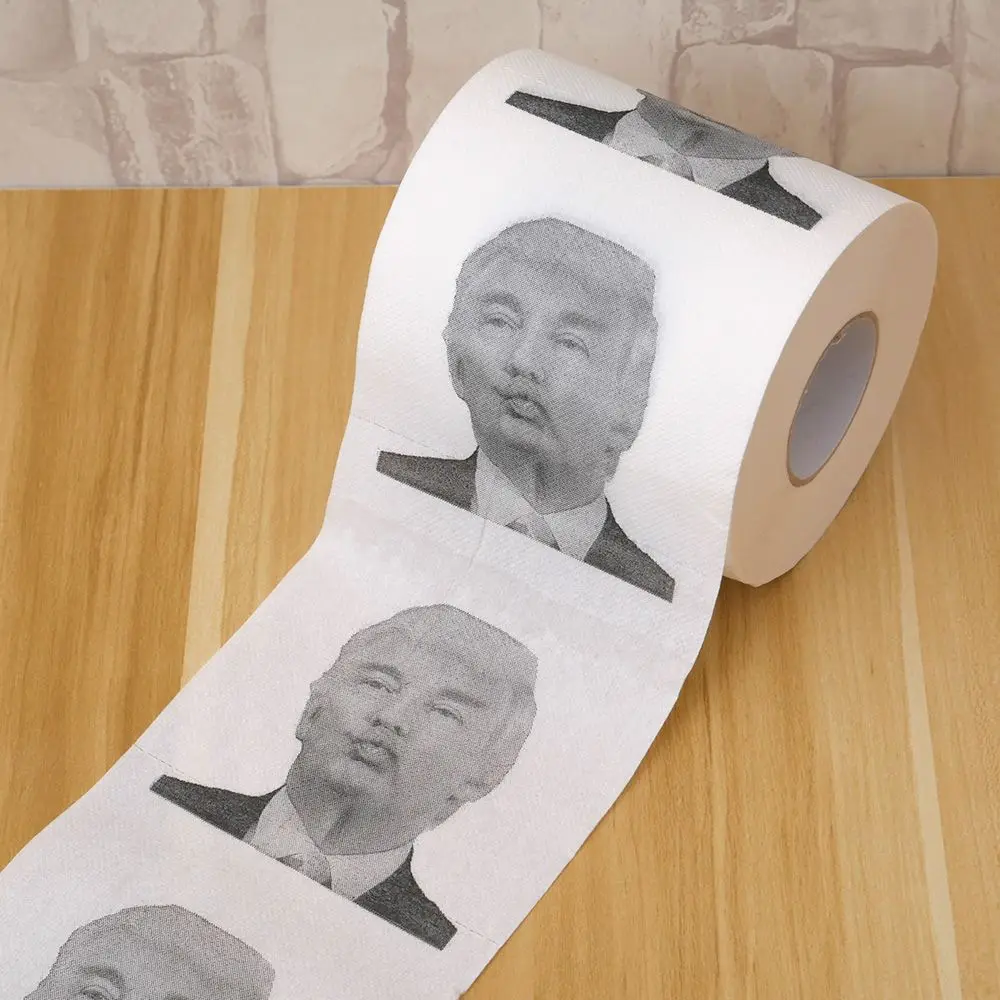 

Donald Trump Humour Toilet Paper Roll Funny Novelty Gag Gift Dump with Trump