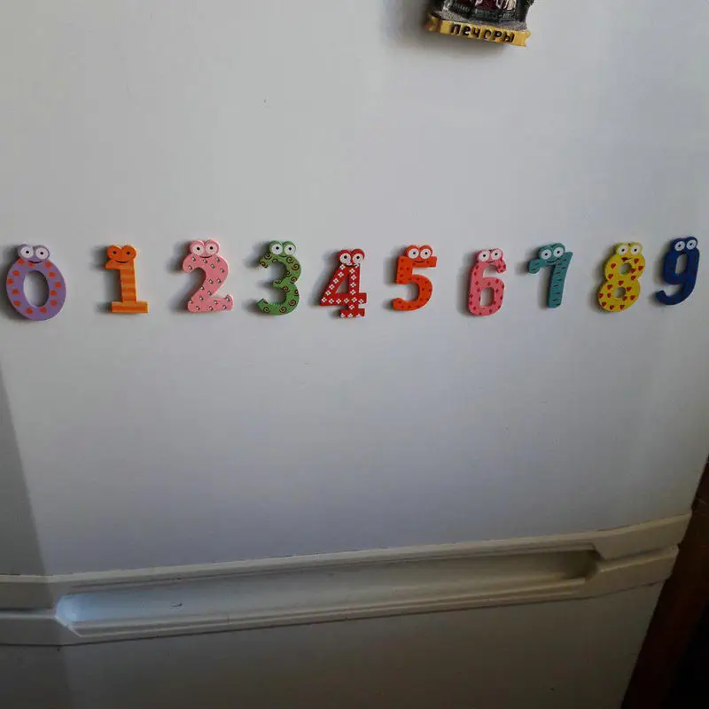 10 шт./компл. Дети образования математика игрушка Catoon Деревянный магнит на