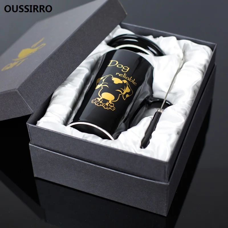 OUSSIRRO Керамическая Кружка Творческий 12 Животные Зодиак чашка ложка с крышка, Подарочная коробка личные Кофе Молоко чашки L2248