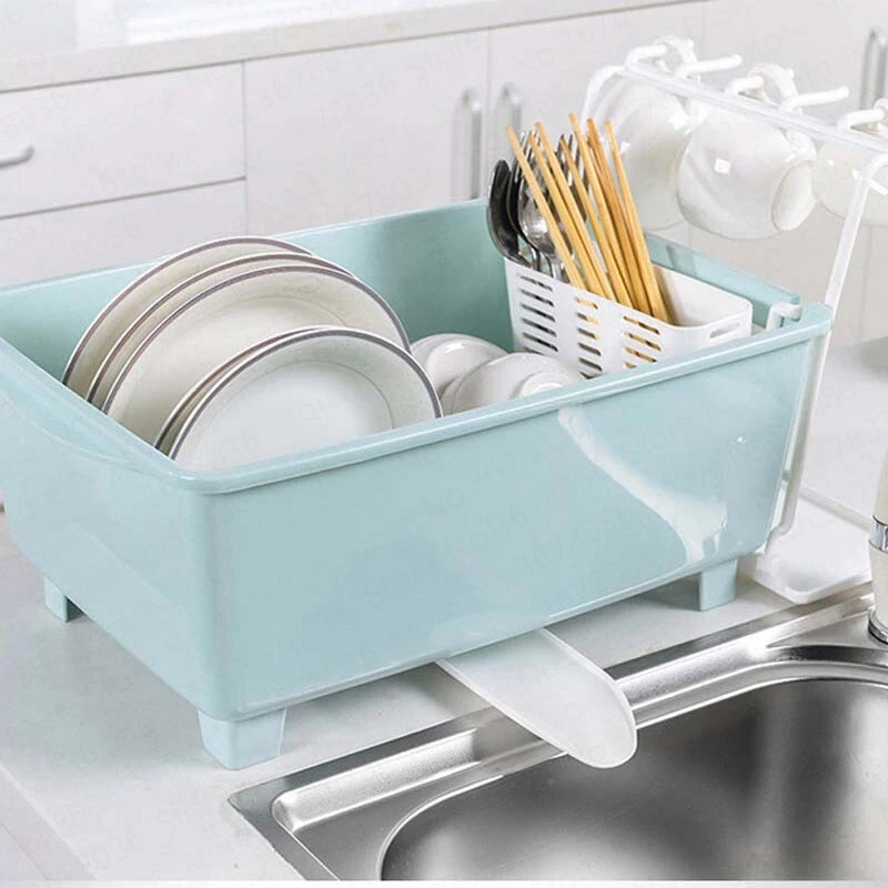 Kitchen Cupboard with Lid Drain Rack Mounted Tableware Storage Box Cabinet Large Double Layer Dish | Дом и сад