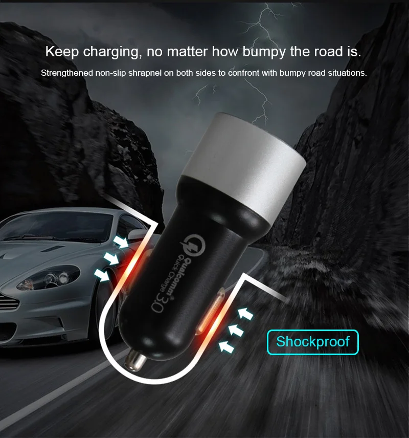 Автомобильное зарядное устройство Trendex быстрое 3 0 QC3.0 с двумя USB портами