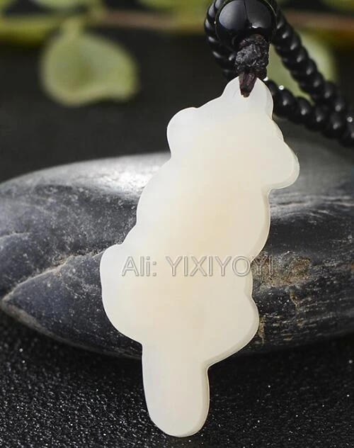Beautiful Natural White Hetian Jade + 18K Solid Gold Inlaid Cute Rose Flower Amulet Lucky Pendant Free Necklace Fine Jewelry | Украшения и