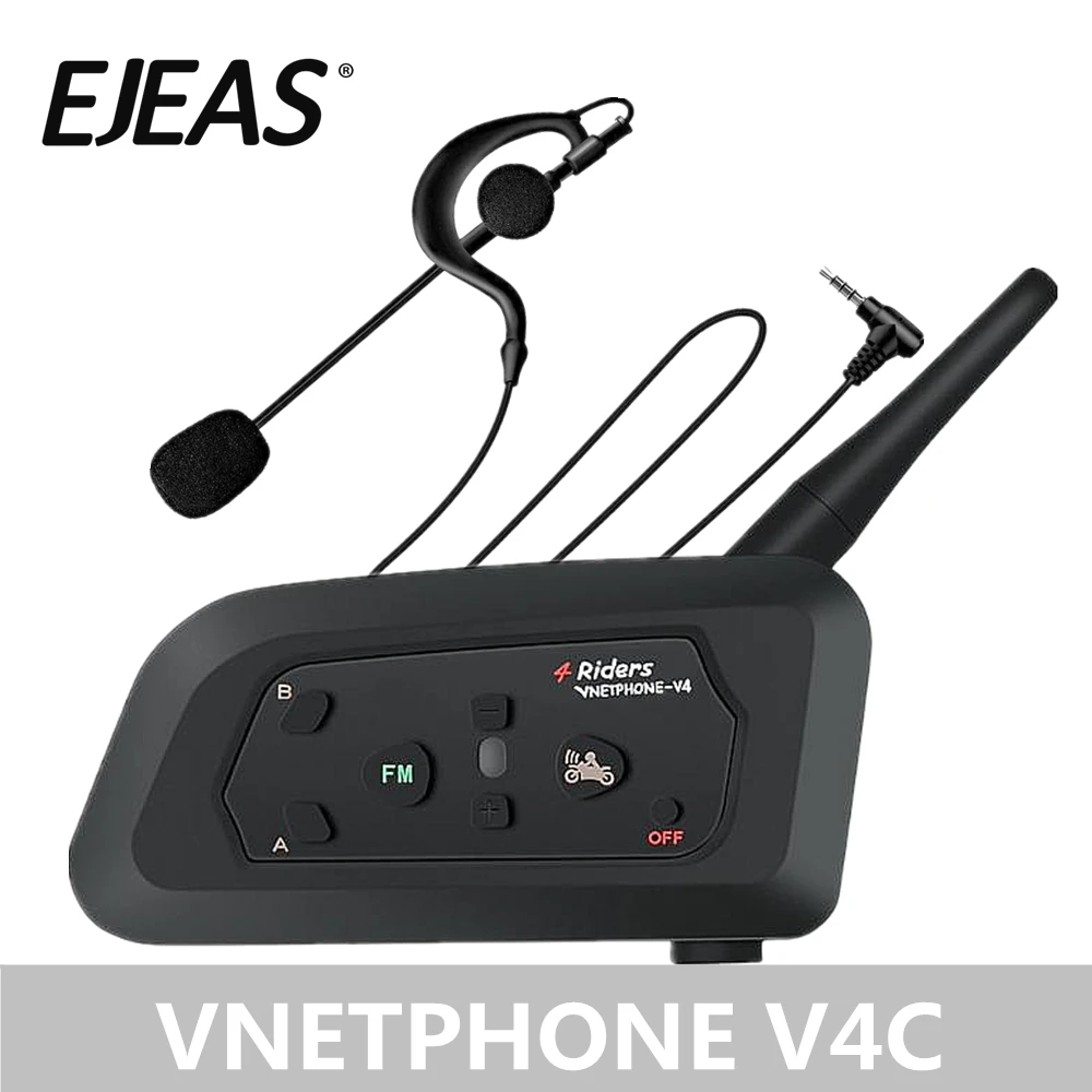V4C беспроводной Bluetooth футбол рефери домофон мотоцикл гарнитура Водонепроницаемый переговорные с FM