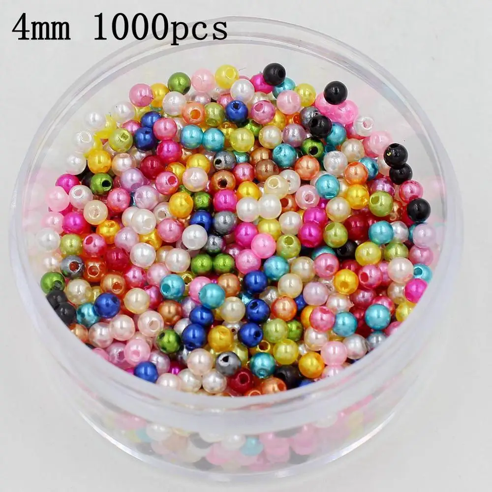 mixed 4mm 1000pcs 3/4/6/8/10/12/14/16/18/20 мм дешевый круглый искусственный жемчуг бусы ручной работы DIY браслет ювелирные изделия Аксессуары для изготовления - Цвет: mixed 4mm 1000pcs