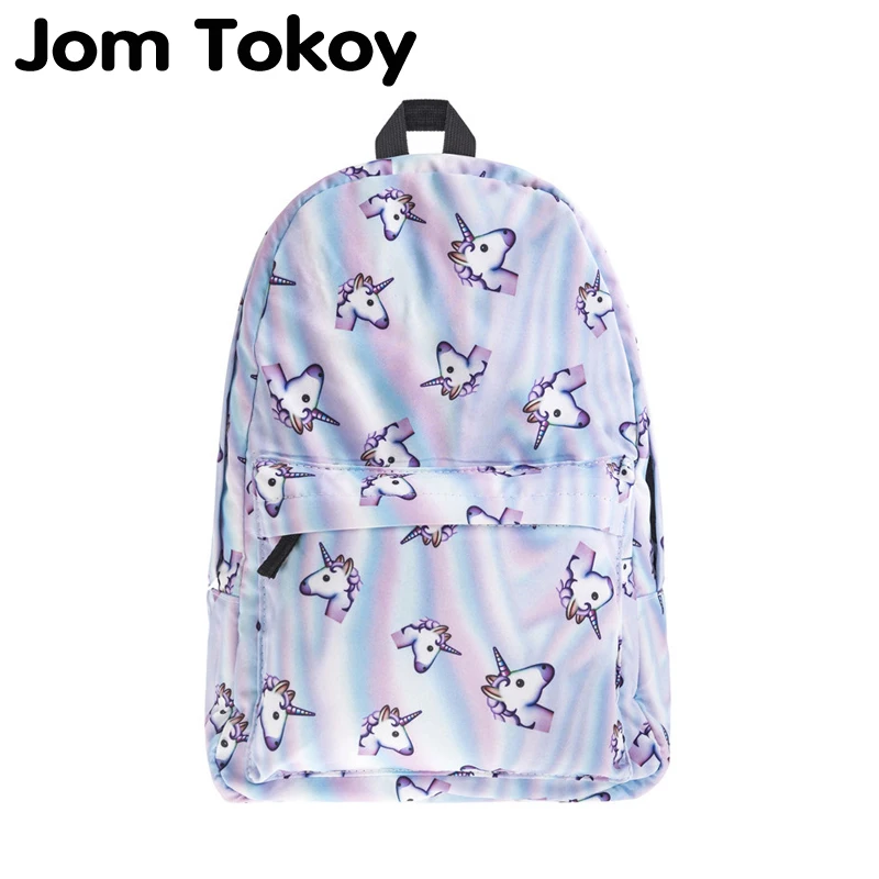 Jom tokoy Единорог PrintingWomen рюкзак для девочек Школьный Рюкзак Для сумка через плечо для подростков Mochila Feminina