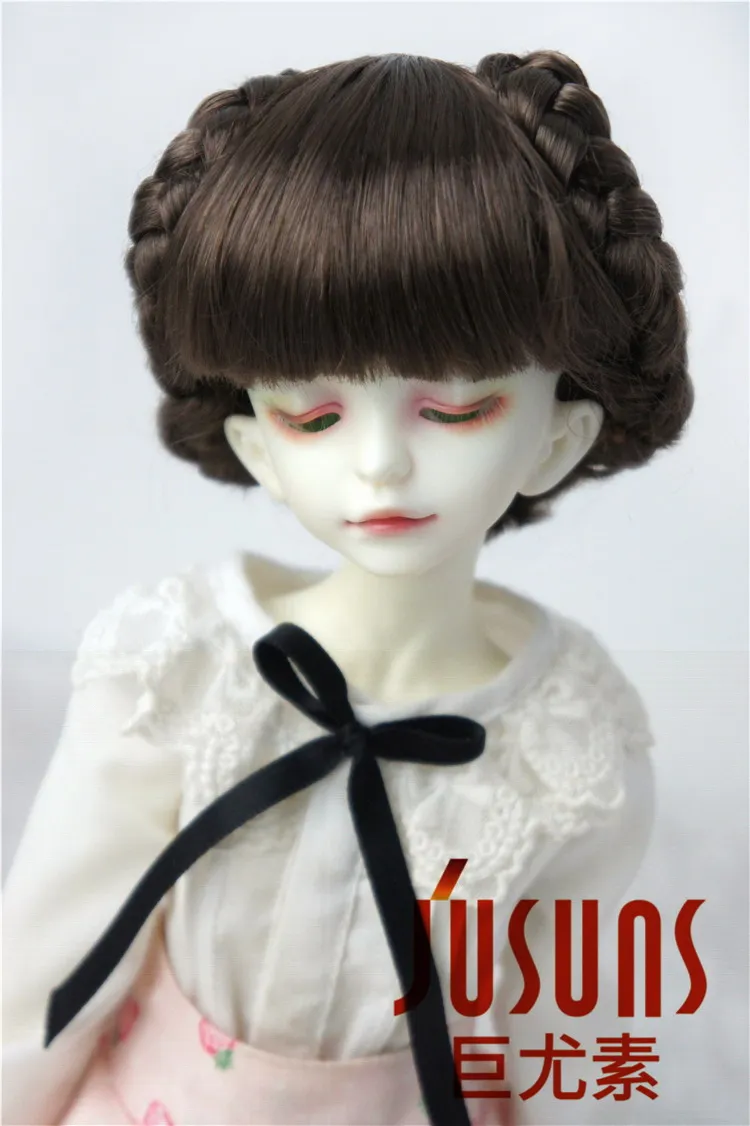 7-8inch Darkbrown JD156 1/6 1/4 1/3 модные парики для шарнирных кукол балет милый Размер 6-7 дюймов 7-8 дюймов 8-9 дюймов BJD кукольный парик модные куклы парики - Цвет: 7-8inch Darkbrown