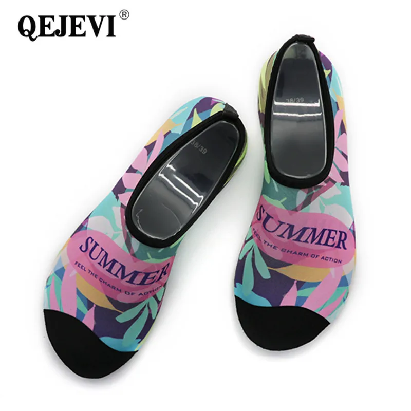 QGX049 QEJEVI пляжные коралловый риф домашние шлепанцы для Плавания Для женщин Для мужчин воды босиком специальной технологии изготовления туфли облегают ногу Аква обувь бассейн для йоги тренажерного зала Фитнес спортивная обувь без шнуровки - Цвет: QGX049
