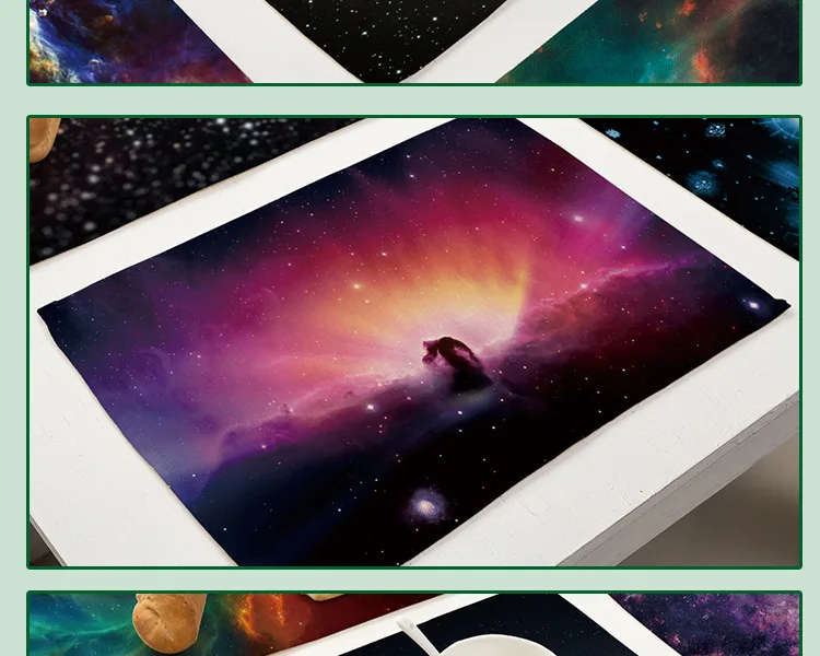 Звездное небо galaxy узор коврики для обеденный стол хлопок настольные аксессуары теплоизоляция Скатерть льняная прямоугольная