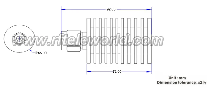 3GHz 6GHz 50ohm N Мужской соединитель 50W RF манекен ограничитель нагрузки