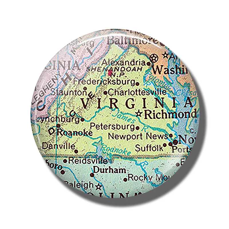 Virginia Map 30 MM Fridge Magnet State Glass Cabochon Note Holder Magnetic Refrigerator Stickers Home Decoration | Дом и сад