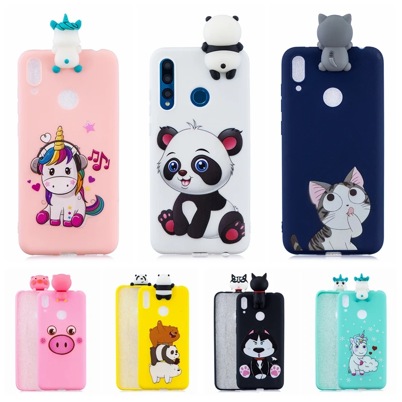 Etui Huawei Y5 Y6 Y7 Y9 Prime Cases 3D Kawaii Panda Unicorn Silicon Cover on for Funda Huawei Y5 Y6 Y7 Y9() Phone Case