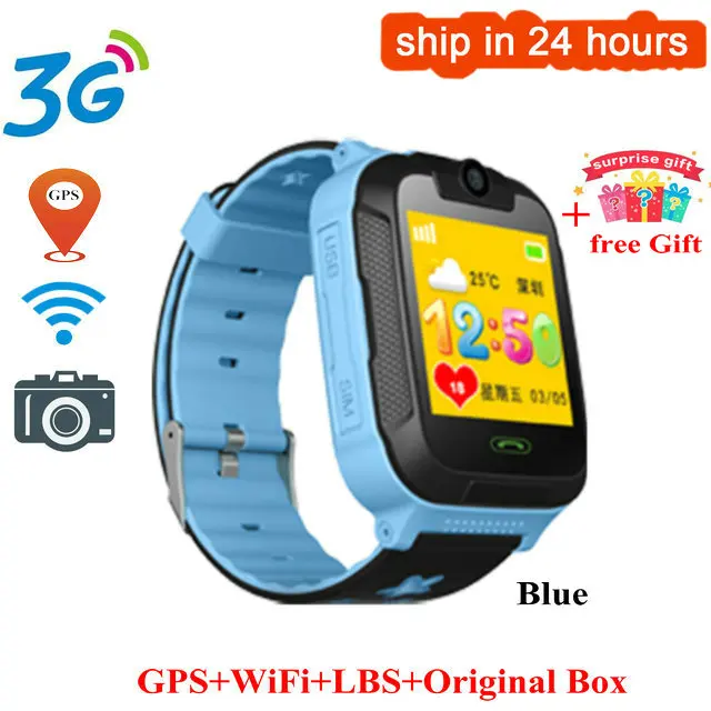 Синий Новинка, Q528 Pro, 3G, GPS трекер, Детские Смарт-часы, WiFi, с трекером, SOS, умные часы для IOS, Android, Смарт-часы, PK V5W V7W - Цвет: Синий
