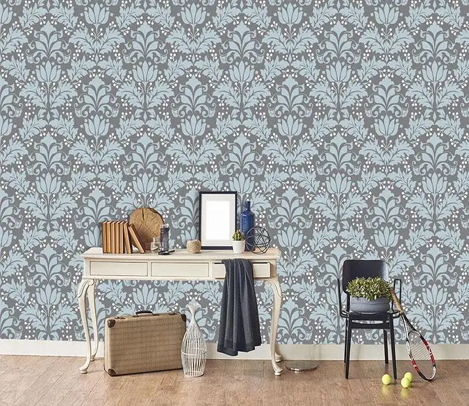 

[Self-Adhesive] 3D Blue Leaves 7 Wall Paper mural Wall Print Decal Wall Murals