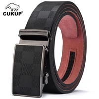 cukup 2022 mens new designer western genuine leather belts block automatic buckles metal dress belt accessories for men nck433
