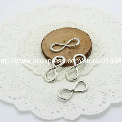 

Sweet Bell Free shipping 30pcs 12*32mm Antique Metal Infinity Symbol Connectors Jewelry Charms Findings