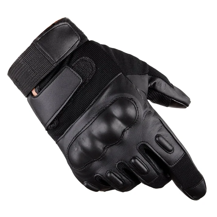 Refire gear, тактические перчатки из искусственной кожи с полным пальцем, мужские армейские перчатки SWAT, армейские перчатки с кастетом, военные перчатки, велосипедные перчатки - Цвет: Черный