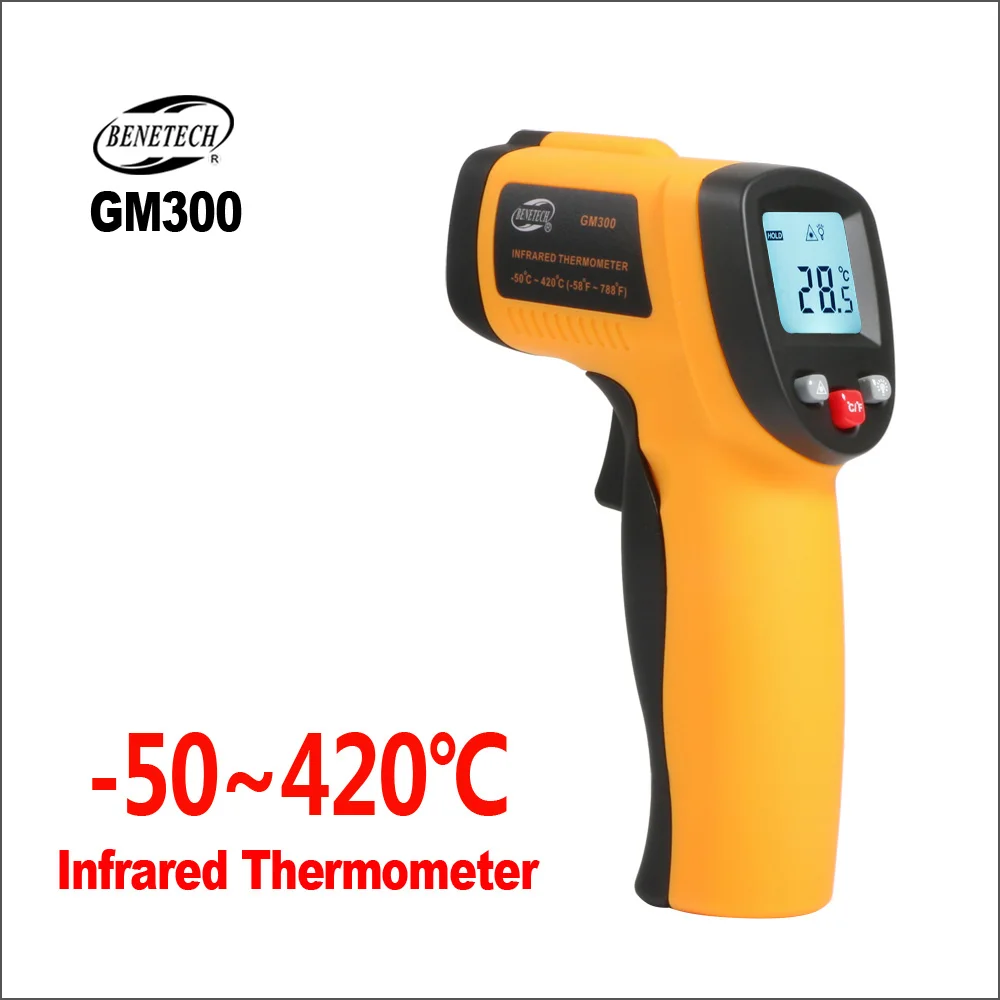 GM300-BENETECH BENETECH ИК инфракрасный термометр тепловизор ручной лазерный цифровой электронный открытый гигрометр термометр термостат регулятор температуры - Цвет: GM300-BENETECH