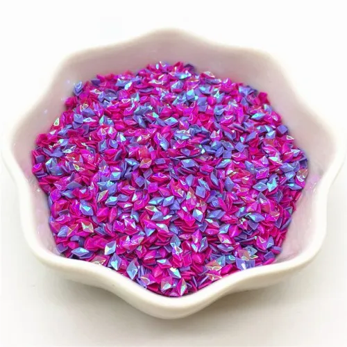 Rose red purple 10 г 20 г блестящая блестка для ногтей в форме бриллианта 3 мм ПВХ 3D Блестки для девочек дизайн ногтей маникюр свадебные конфетти украшения Lentejuelas - Цвет: Rose red purple
