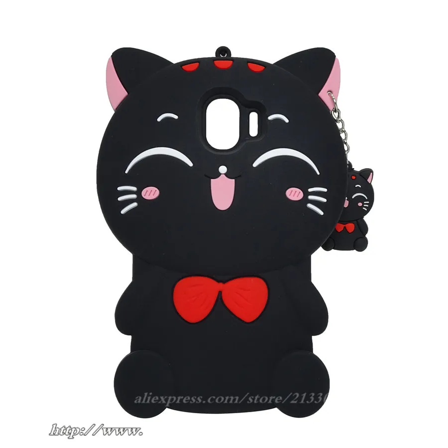 3D с изображением из мультфильма Lucky Cat и силикона откидной крышкой для samsung Galaxy J2 Pro