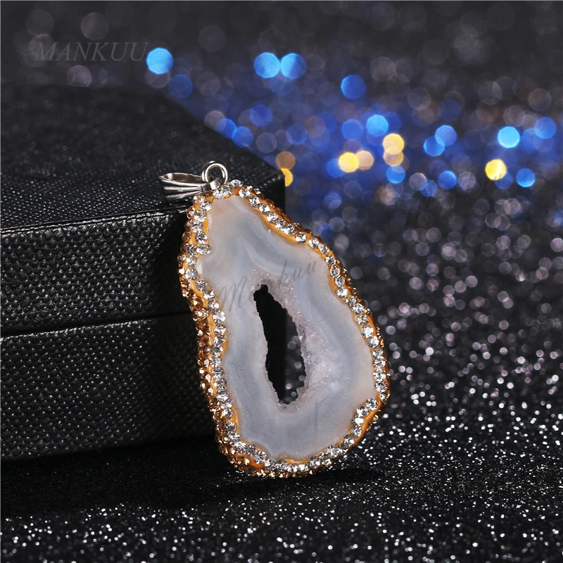Модные druzy drusy кулон DIY ювелирных Шарм Подвеска для Цепочки и ожерелья
