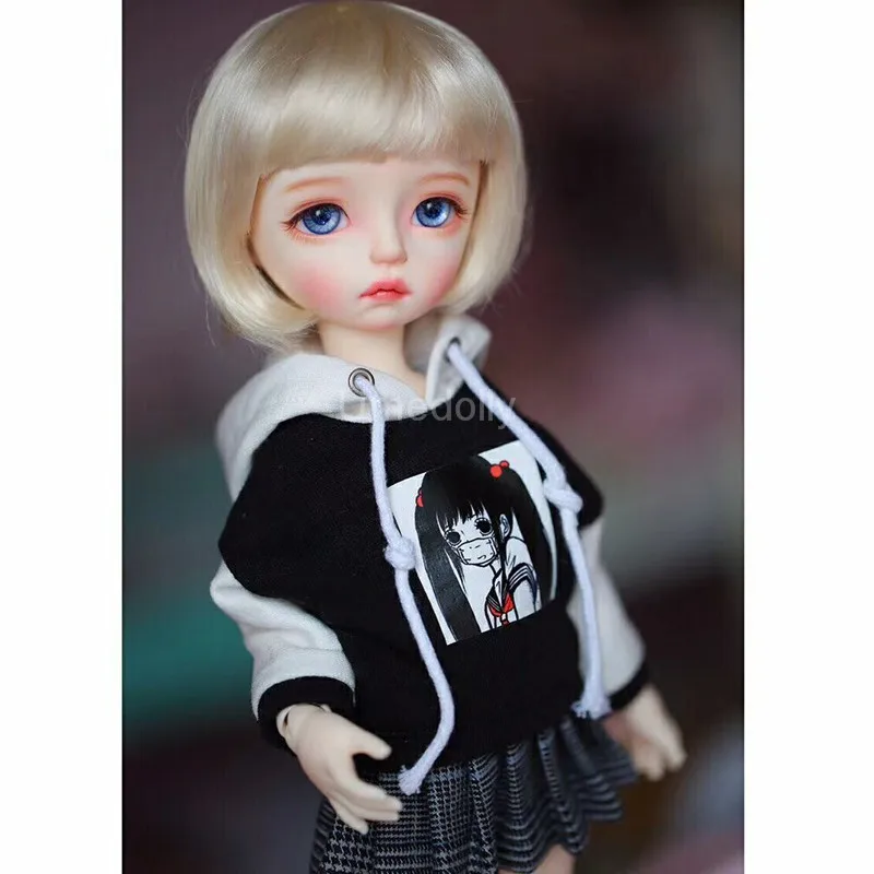 Модная черная толстовка с капюшоном + клетчатая юбка для 1/6 г. аксессуары кукол