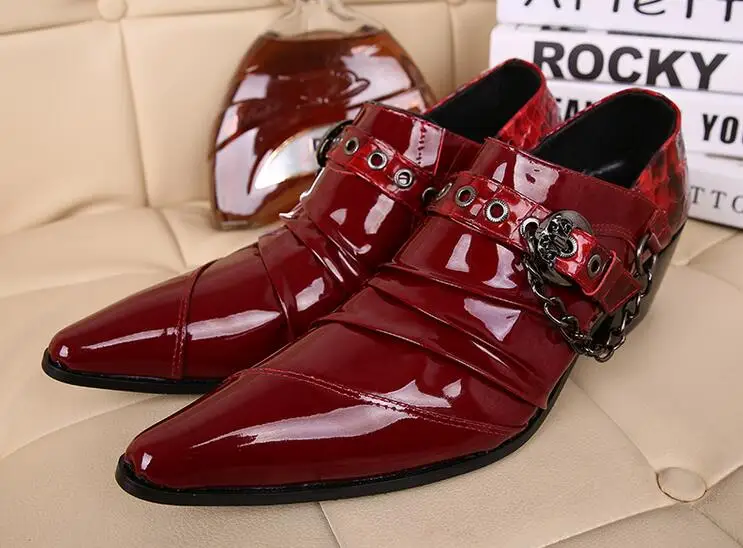 Мужские туфли-оксфорды из лакированной кожи с острым носком | Обувь