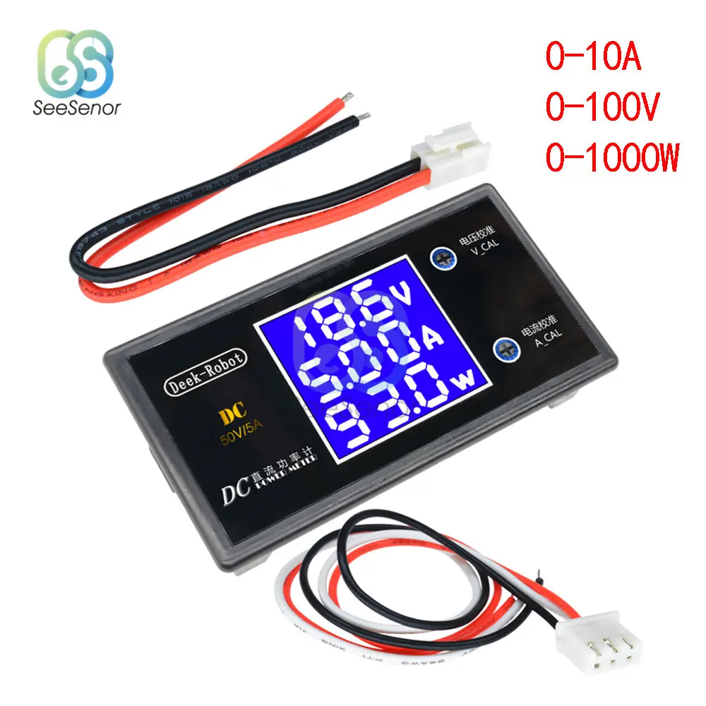 100V 10A 1000W Высокая мощность постоянного тока 12 В цифровой вольтметр Амперметр мотоцикл автомобиль напряжение тока измеритель мощности 100 в 10A 50 в 5A Вольт тестер Amp детектор - Цвет: 100V 10A 1000W