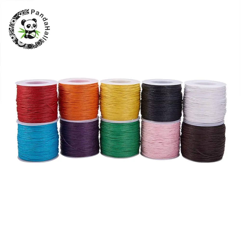 

1mm Waxed Thread Cotton Cord Fit Bracelet Necklaces Earrings String Strap Jewelry Findings for DIY Multicolor about 100yard