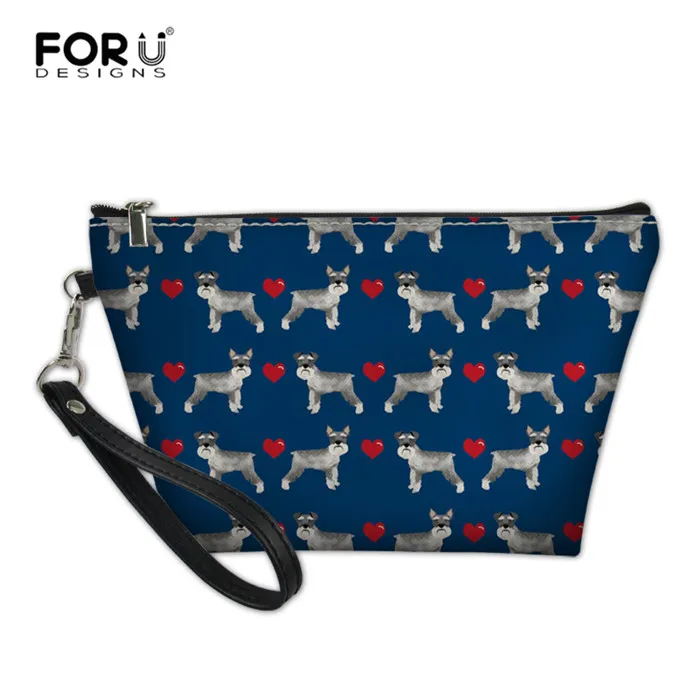 RH0308Z8 FORUDESIGNS Для женщин косметичка Шнауцер любовь узор из искусственной кожи косметический сумка-Органайзер для путешествий косметолог Vanity комплект туалетных принадлежностей сумка - Цвет: RH0308Z8