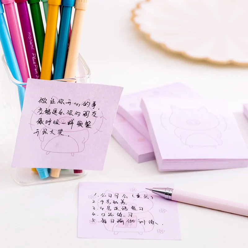 Милый кавайный мультяшный поросенок блокнот милые животные Липкие заметки