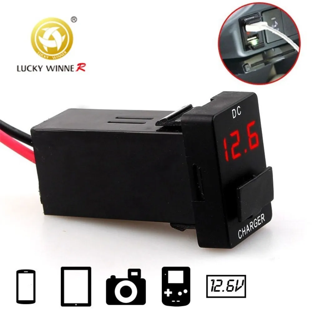 Двойной интерфейс USB QC3.0 аудио порт зарядного устройства для автомобилей Toyota