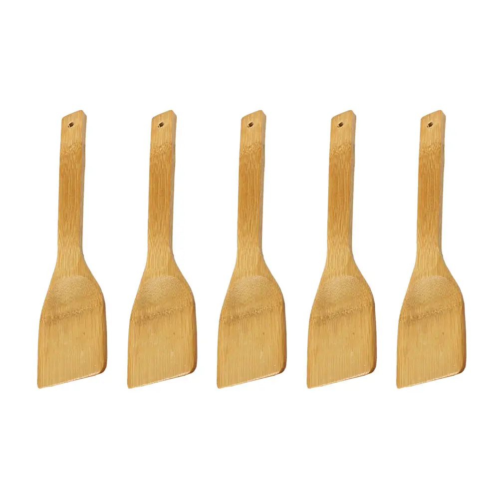 5pcs Wooden Bamboo Utensils Spatula Spoon Shovel Cooking Healthy Kitchen Tools